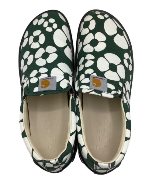 MARNI（マルニ）MARNI (マルニ) CarHartt (カーハート) フローラルスリップオンスニーカー グリーン サイズ:43の古着・服飾アイテム