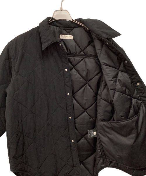 BEAUTY&YOUTH（ビューティーアンドユース）BEAUTY&YOUTH (ビューティーアンドユース) ナイロンパテッドキルティングシャツ ブラック サイズ:XLの古着・服飾アイテム