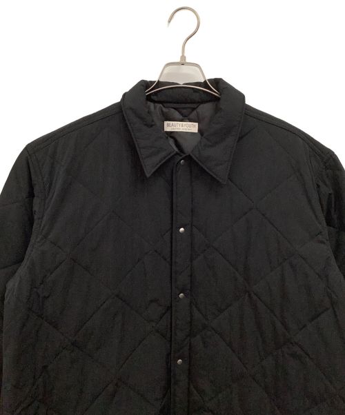 BEAUTY&YOUTH（ビューティーアンドユース）BEAUTY&YOUTH (ビューティーアンドユース) ナイロンパテッドキルティングシャツ ブラック サイズ:XLの古着・服飾アイテム