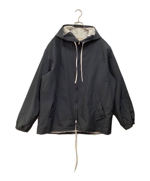MARNI（マルニ）MARNI (マルニ) コットンジップフーディー ネイビー サイズ:52の古着・服飾アイテム
