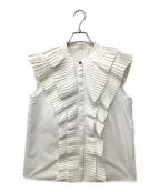 ELLEエル）の古着「フリルシャツ」｜ホワイト