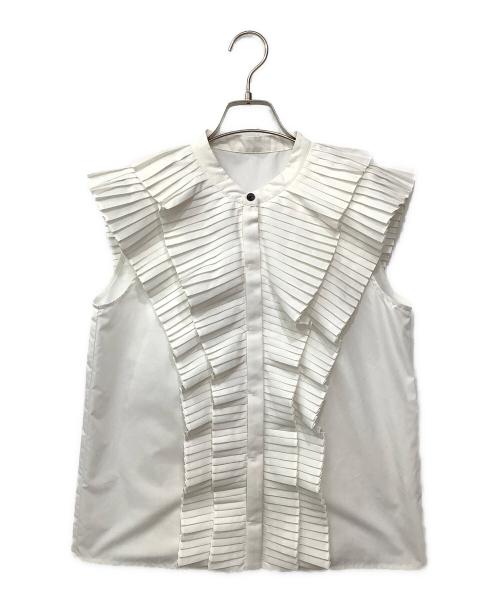 ELLE（エル）ELLE (エル) フリルシャツ ホワイト サイズ:Fの古着・服飾アイテム