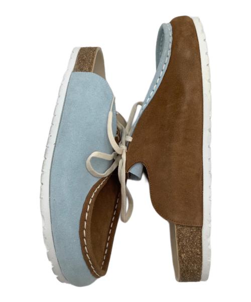 SHINYA KOZUKA（シンヤコズカ）SHINYA KOZUKA (シンヤコズカ) EASY TYROLEAN ライトブルー×ブラウン サイズ:40の古着・服飾アイテム