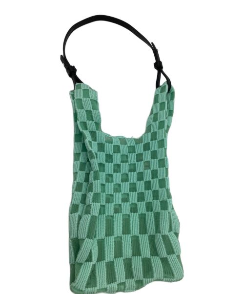 LASTFRAME（ラストフレーム）LASTFRAME (ラストフレーム) SHEER ICHIMATSU MARKET BAG ミントの古着・服飾アイテム