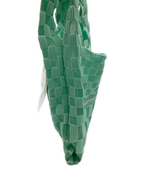 LASTFRAME（ラストフレーム）LASTFRAME (ラストフレーム) SHEER ICHIMATSU MARKET BAG ミントの古着・服飾アイテム