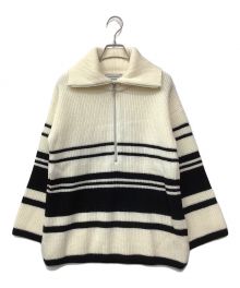 WRAPINKNOT（ラッピンノット）の古着「オーバーサイズボーダーニット/ドライバーズニット」｜アイボリー