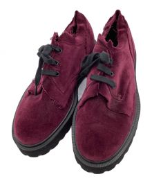 YOHJI YAMAMOTO（ヨウジヤマモト）の古着「scarpe in velluto　3ホールシューズ」｜パープル×ブラック