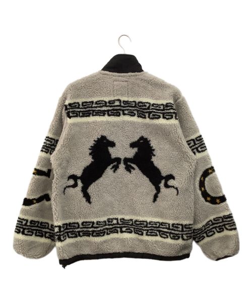 CHALLENGER（チャレンジャー）CHALLENGER (チャレンジャー) フリースジャケット グレー×ブラック サイズ:Lの古着・服飾アイテム