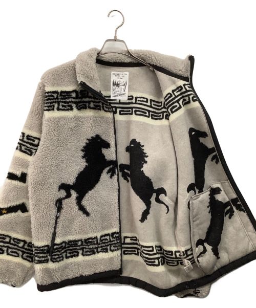 CHALLENGER（チャレンジャー）CHALLENGER (チャレンジャー) フリースジャケット グレー×ブラック サイズ:Lの古着・服飾アイテム