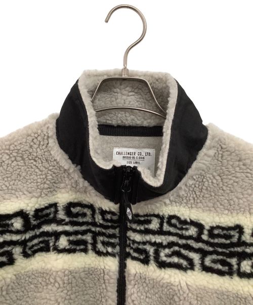 CHALLENGER（チャレンジャー）CHALLENGER (チャレンジャー) フリースジャケット グレー×ブラック サイズ:Lの古着・服飾アイテム