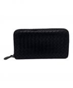 BOTTEGA VENETAボッテガベネタ）の古着「イントレチャート　長財布」｜ブラック