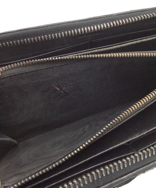 BOTTEGA VENETA（ボッテガベネタ）BOTTEGA VENETA (ボッテガベネタ) イントレチャート　長財布 ブラックの古着・服飾アイテム