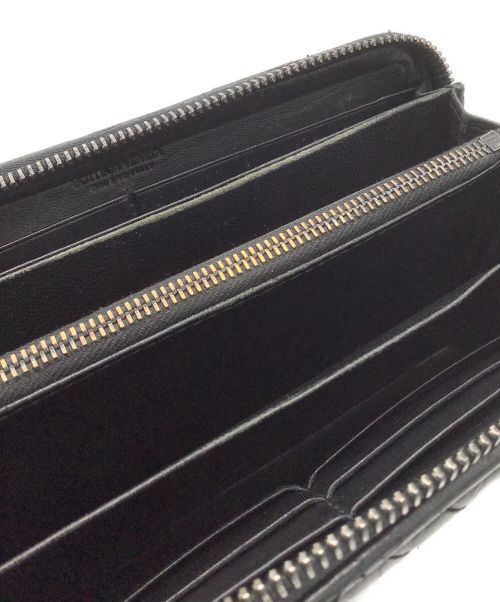 BOTTEGA VENETA（ボッテガベネタ）BOTTEGA VENETA (ボッテガベネタ) イントレチャート　長財布 ブラックの古着・服飾アイテム