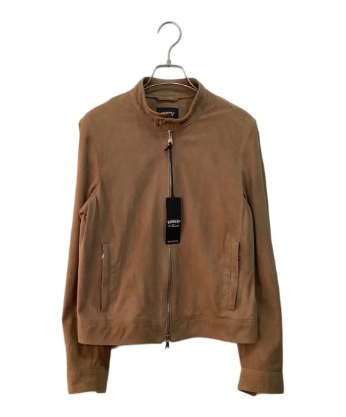 EMMETI（エンメティ）EMMETI (エンメティ) シングルライダースジャケット ブラウン サイズ:44の古着・服飾アイテム
