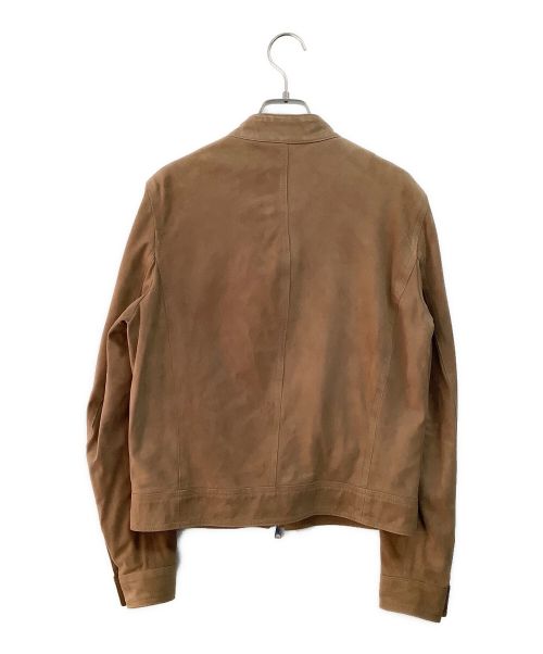 EMMETI（エンメティ）EMMETI (エンメティ) シングルライダースジャケット ブラウン サイズ:44の古着・服飾アイテム