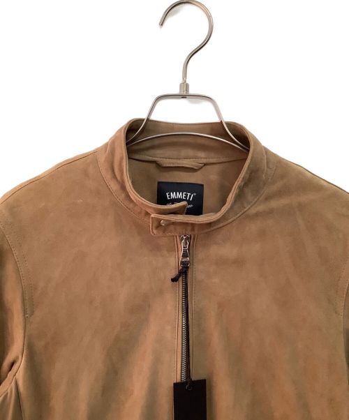 EMMETI（エンメティ）EMMETI (エンメティ) シングルライダースジャケット ブラウン サイズ:44の古着・服飾アイテム