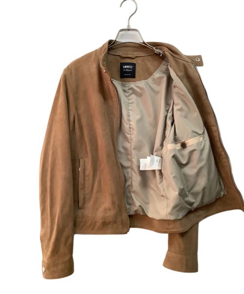 EMMETI（エンメティ）EMMETI (エンメティ) シングルライダースジャケット ブラウン サイズ:44の古着・服飾アイテム