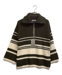 WRAPINKNOT（ラッピンノット）の古着「ニット」｜カーキ×ホワイト