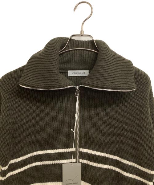 WRAPINKNOT（ラッピンノット）WRAPINKNOT (ラッピンノット) ニット カーキ×ホワイト 未使用品の古着・服飾アイテム