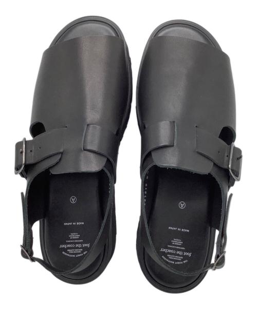 foot the coacher（フットザコーチャー）foot the coacher (フットザコーチャー) オープントゥーサンダル ブラック サイズ:８1/2の古着・服飾アイテム