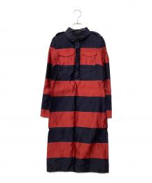BURBERRY（バーバリー）の古着「シルクワンピース」｜ネイビー×レッド