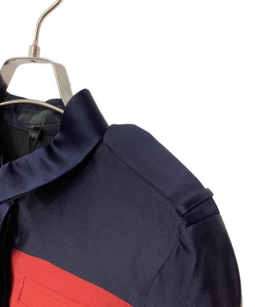 BURBERRY（バーバリー）BURBERRY (バーバリー) シルクワンピース ネイビー×レッド サイズ:38の古着・服飾アイテム
