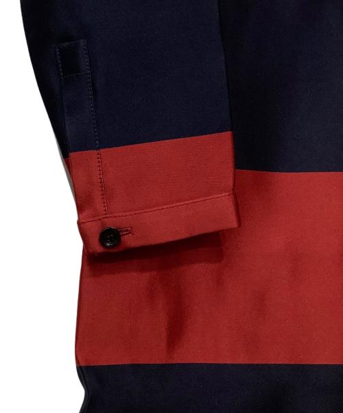 BURBERRY（バーバリー）BURBERRY (バーバリー) シルクワンピース ネイビー×レッド サイズ:38の古着・服飾アイテム