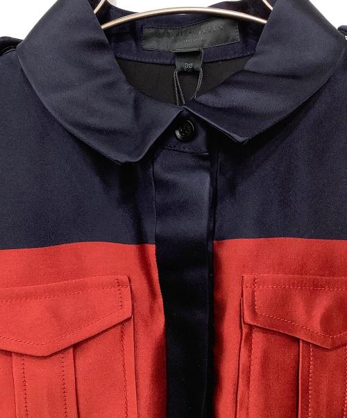 BURBERRY（バーバリー）BURBERRY (バーバリー) シルクワンピース ネイビー×レッド サイズ:38の古着・服飾アイテム