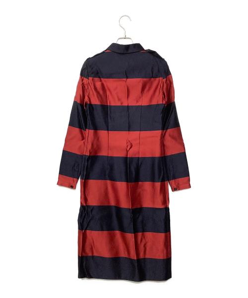BURBERRY（バーバリー）BURBERRY (バーバリー) シルクワンピース ネイビー×レッド サイズ:36の古着・服飾アイテム