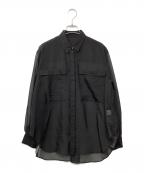 STUDIOUSステュディオス）の古着「シャドーシアーオーバーシャツ」｜ブラック