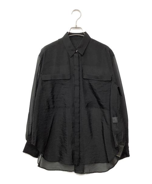 STUDIOUS（ステュディオス）STUDIOUS (ステュディオス) シャドーシアーオーバーシャツ ブラック サイズ:FREEの古着・服飾アイテム