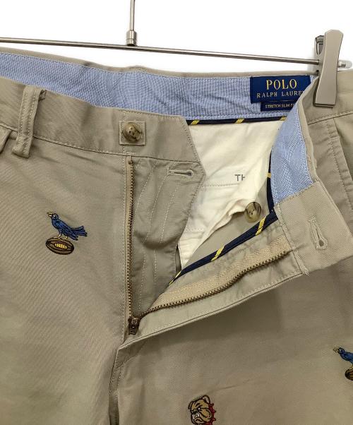 POLO RALPH LAUREN（ポロ・ラルフローレン）POLO RALPH LAUREN (ポロ・ラルフローレン) 刺繍チノパン ベージュ サイズ:32の古着・服飾アイテム