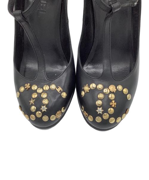 CHANEL（シャネル）CHANEL (シャネル) スタッズパンプス ブラック サイズ:36　1/2の古着・服飾アイテム