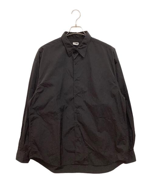 H BEAUTY&YOUTH（エイチ ビューティー&ユース）H BEAUTY&YOUTH (エイチ ビューティー&ユース) ナイロンワッシャーレギュラーカラーシャツ ブラック サイズ:Lの古着・服飾アイテム