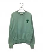 AMI Alexandre Mattiussiアミアレクサンドルマテュッシ）の古着「ハートAロゴ刺繍クルーネックスウェット」｜グリーン