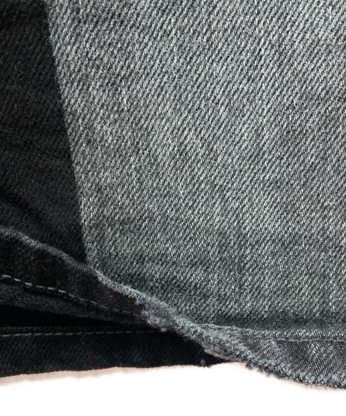 YOKE（ヨーク）YOKE (ヨーク) Laser Processed Denim Wide Straight Pants ブラック×グレー サイズ:3の古着・服飾アイテム