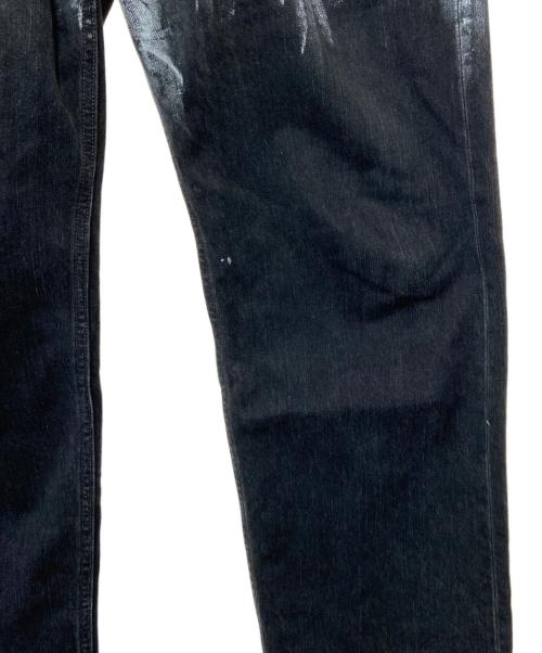 YOKE（ヨーク）YOKE (ヨーク) HAND PAINTED DENIM WIDE STRAIGHT Pants ブラック×ホワイト サイズ:3の古着・服飾アイテム