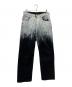 YOKE（ヨーク）の古着「HAND PAINTED DENIM WIDE STRAIGHT Pants」｜ブラック×ホワイト