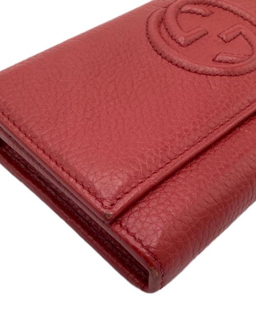 GUCCI（グッチ）GUCCI (グッチ) インターロッキング　長財布 レッドの古着・服飾アイテム