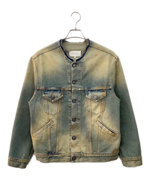 Maison Margiela（メゾンマルジェラ）Maison Margiela (メゾンマルジェラ) ヴィンテージウォッシュノーカラージャケット ブルー サイズ:48の古着・服飾アイテム