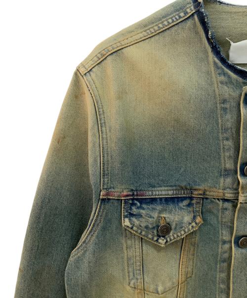 Maison Margiela（メゾンマルジェラ）Maison Margiela (メゾンマルジェラ) ヴィンテージウォッシュノーカラージャケット ブルー サイズ:48の古着・服飾アイテム