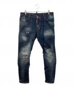 DSQUARED2ディースクエアード）の古着「ダメージデニムパンツ」｜ブルー