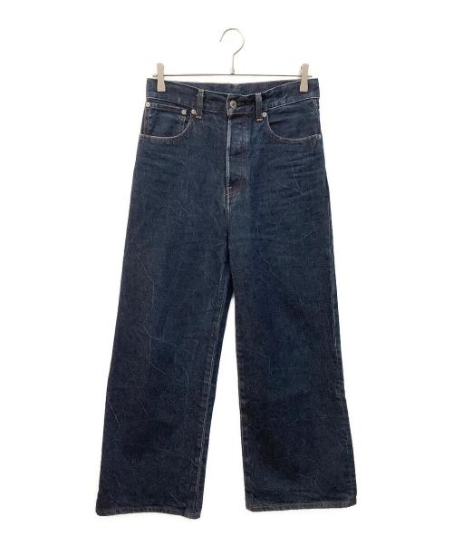 H BEAUTY&YOUTH（エイチ ビューティー&ユース）H BEAUTY&YOUTH (エイチ ビューティー&ユース) クラッキーデニム バギー インディゴ サイズ:SMALLの古着・服飾アイテム