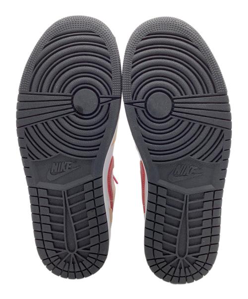 NIKE（ナイキ）NIKE (ナイキ) AIR JORDAN1　ミッドカットスニーカー ベージュ×レッド サイズ:27の古着・服飾アイテム