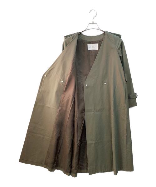 Dessin de mode（デッサンデモード）Dessin de mode (デッサンデモード) ノーカラートレンチコート グリーン サイズ:1の古着・服飾アイテム
