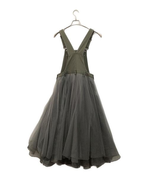 Belle vintage（ベル ヴィンテージ）belle vintage (ベル ヴィンテージ) ボリュームチュール×オーガンジーデニムサロペット オリーブ サイズ:1の古着・服飾アイテム