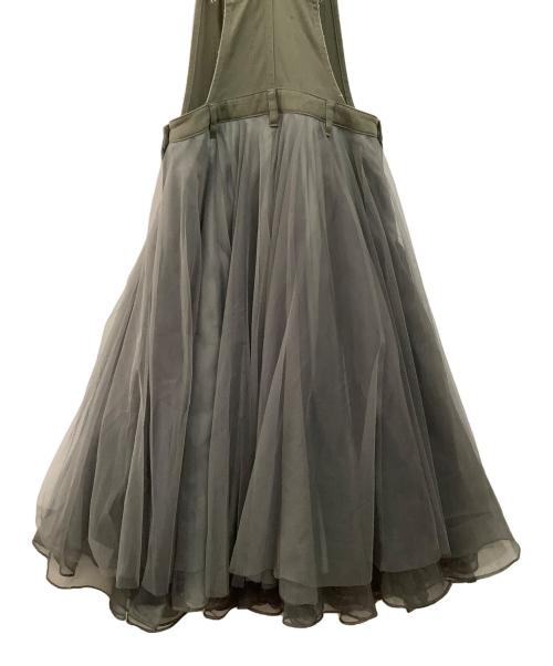 Belle vintage（ベル ヴィンテージ）belle vintage (ベル ヴィンテージ) ボリュームチュール×オーガンジーデニムサロペット オリーブ サイズ:1の古着・服飾アイテム