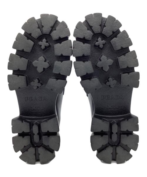 PRADA（プラダ）PRADA (プラダ) ブラッシュドレザーモノリスローファー ブラック サイズ:36の古着・服飾アイテム