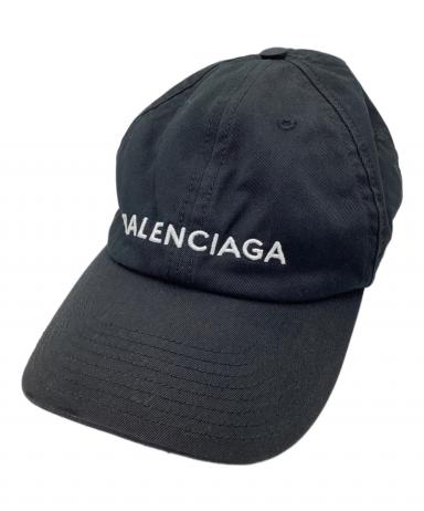 【定価6.5万】BALENCIAGA バレンシアガ ロゴ キャップ ブラック 黒 中古・古着通販】BALENCIAGA (バレンシアガ) ロゴキャップ ブラック