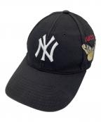 GUCCIグッチ）の古着「バタフライ刺繍 ニューヨークヤンキース　キャップ」｜ブラック